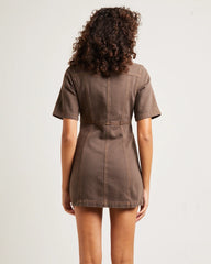 Rio Denim Mini Dress Washed Sepia