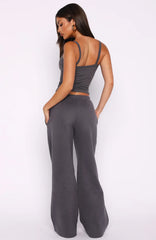 Why Won't You Wide Leg Sweatpants Volcanic