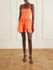 Tiered pointelle-knit mini dress