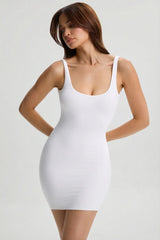 Modal Low-Back Bodycon Mini Dress in White