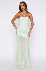 Sending My Best Strapless Maxi Dress Matcha