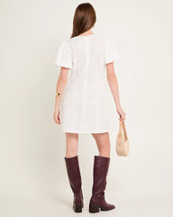 Bow Cap Sleeve Mini Dress