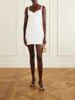 Lace-paneled jersey mini dress