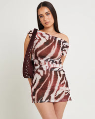 Zebra Mesh Mini Dress