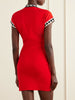 Logo-embroidered cotton mini dress