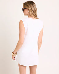 Everlyn Linen Scoop Neck Mini Dress