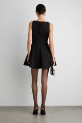 BOAT NECK SLEEVELESS MINI DRESS
