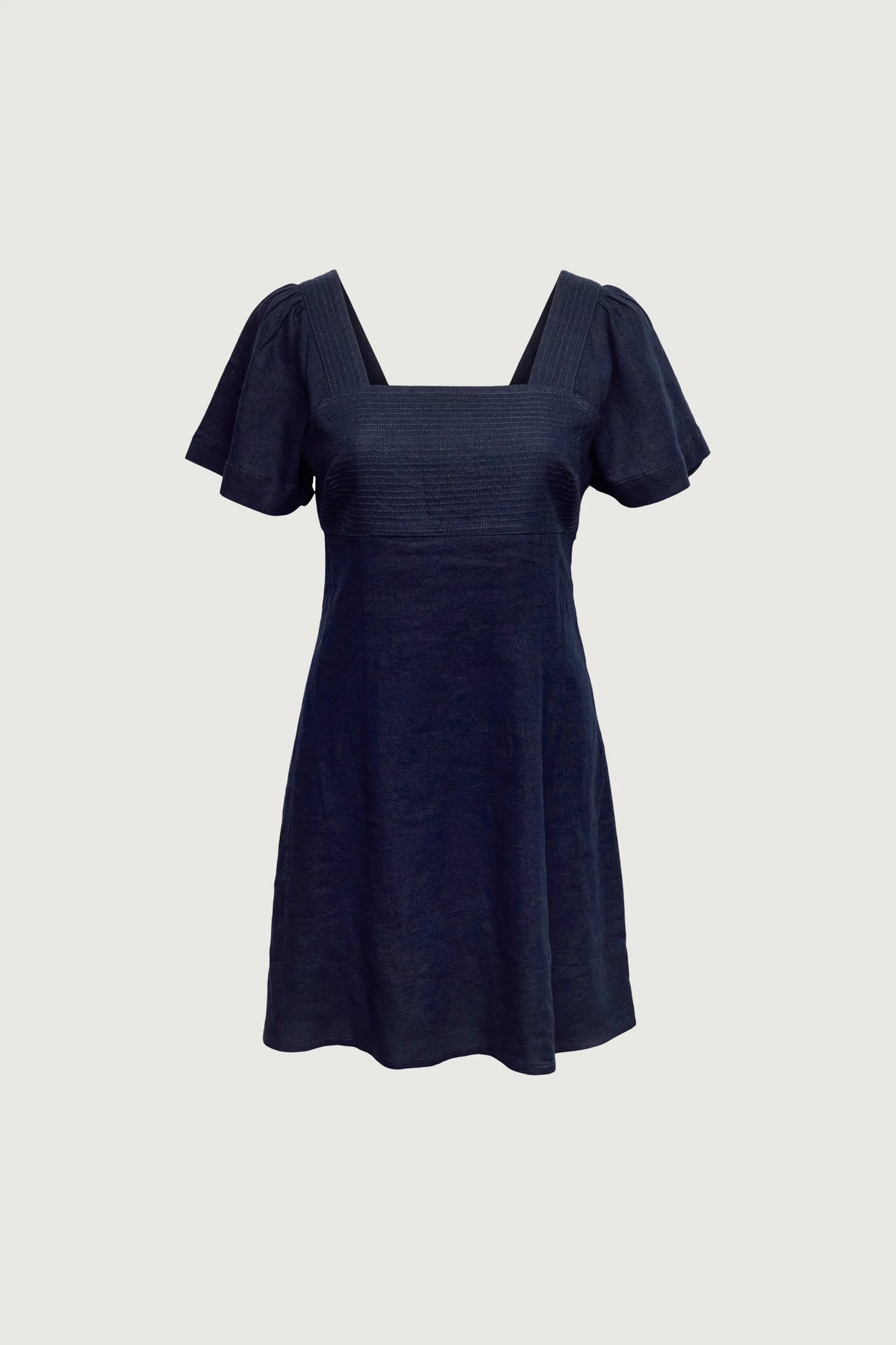 LINEN BLEND MINI DRESS