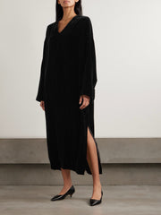 Heloise silk-velvet midi dress
