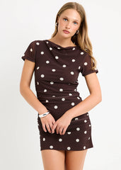 Mila Spot Mesh Mini Dress