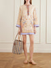 Indra printed linen mini dress