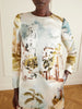Printed satin mini dress