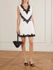 Minna lace-appliquéd cotton-faille mini dress