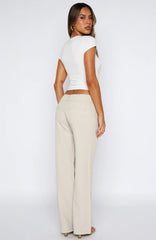 Claim You As Mine Pants Beige Pinstripe