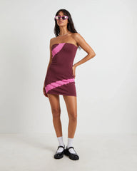 Margot Longline Knit Bandeau Mini Dress in Assorted