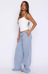 The Sweetest Love Drawstring Pants Blue/Navy Stripe