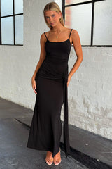 Anna Wrap Maxi Dress - Black