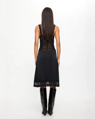 Kendall Midi Dress in Onyx Black