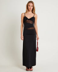 Carmel Mesh Twist Midi Dress