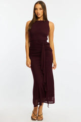 Red Maxi Dress Mesh