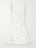 Diamond embellished tulle mini dress