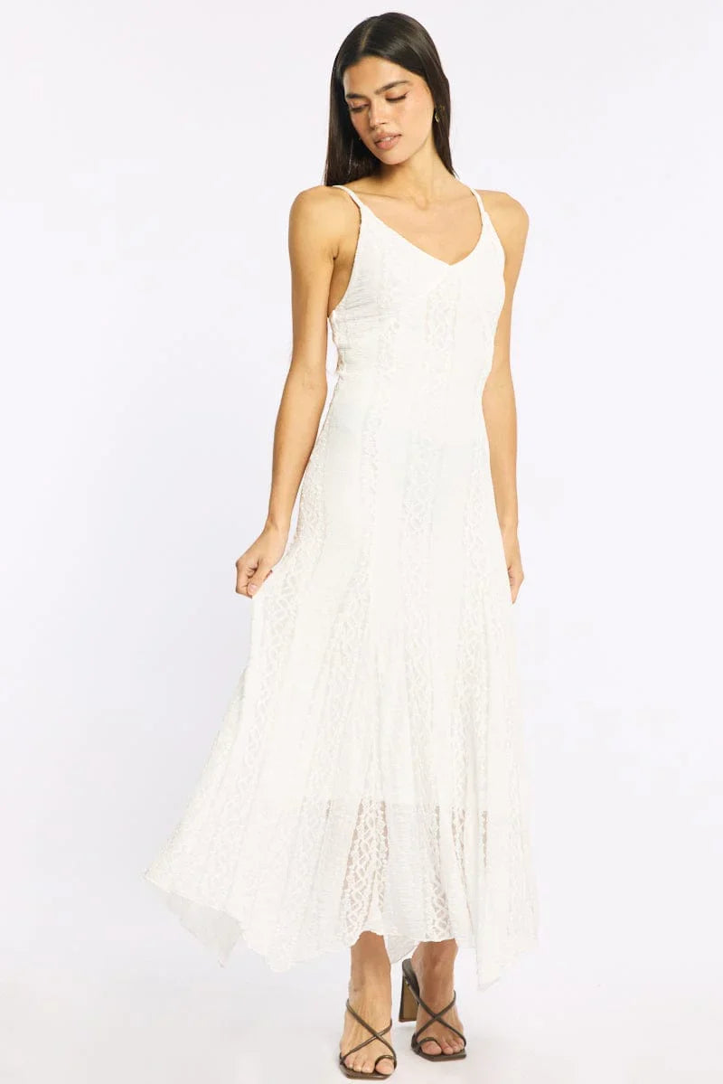 White Midi Dress Lace