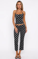 Sweetie Darling Capri Pants Black/White Polka Dot