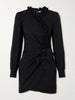 Ruffled silk-jacquard mini dress