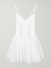 Gardenia lace-trimmed cotton-blend poplin mini dress