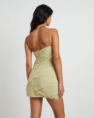 Friday Frills Mini Dress in Lime