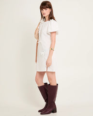 Bow Cap Sleeve Mini Dress