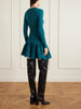 Ruffled wool-blend mini dress