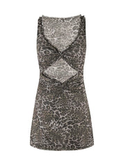 CAMPBELL MINI DRESS - NEUTRAL : LEOPARD