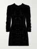 Devoré-velvet mini dress