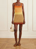 Plumar striped crocheted cotton mini dress