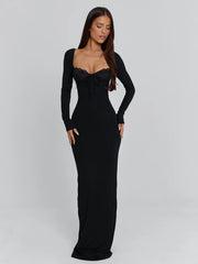 DIONNE LONG SLEEVE MAXI DRESS BLACK