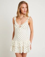 Helena Plunge Spot Mini Dress