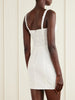 Lace-paneled jersey mini dress