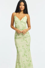 Green Floral Maxi Dress