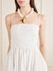 Shirred cotton mini dress