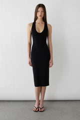 KNIT FORM RACERBACK MIDI DRESS