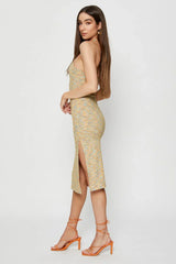 Multi Midi Dress Halter Neck