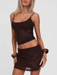 OCTAVIA MINI SKIRT - CHOCOLATE SPARKLE