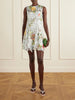 Floral-print lace mini dress