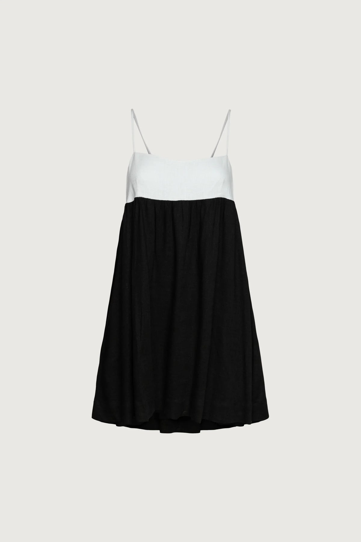 CONTRAST BABYDOLL MIDI DRESS