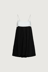 CONTRAST BABYDOLL MIDI DRESS