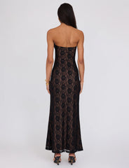 CECILY LACE MAXI DRESS - BLACK