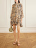 Tiered ruffled paisley-print chiffon mini dress
