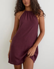 Sonnet Mini Dress in Crinkle Plum