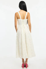 White Midi Dress Burn Out